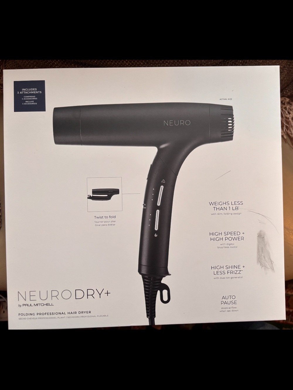 NEURO DRY FOLDING PROFESSIONAL DUAL VOLTAGE HAIR DRYER - Picture 2 of 9